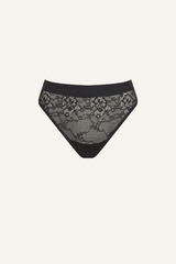 Signature Lace High Waisted Brief - Black