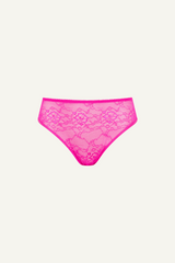 Signature Lace High Waisted Brief - Neon Pink