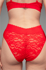Stretch Lace Brief - Red