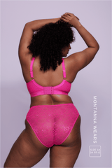Signature Lace High Waisted Brief - Neon Pink
