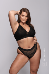 Signature Lace High Waisted Brief - Black