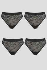 Signature Lace Brief 4 Pack - Black