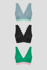 Lace Fuller Cup Bralette - 3 Pack