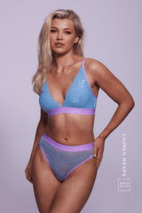Signature Lace Bralette & Brief - Pastel Blue