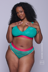 Signature Lace Fuller Cup Bralette & High Waisted Brief Set - Trilogy Green