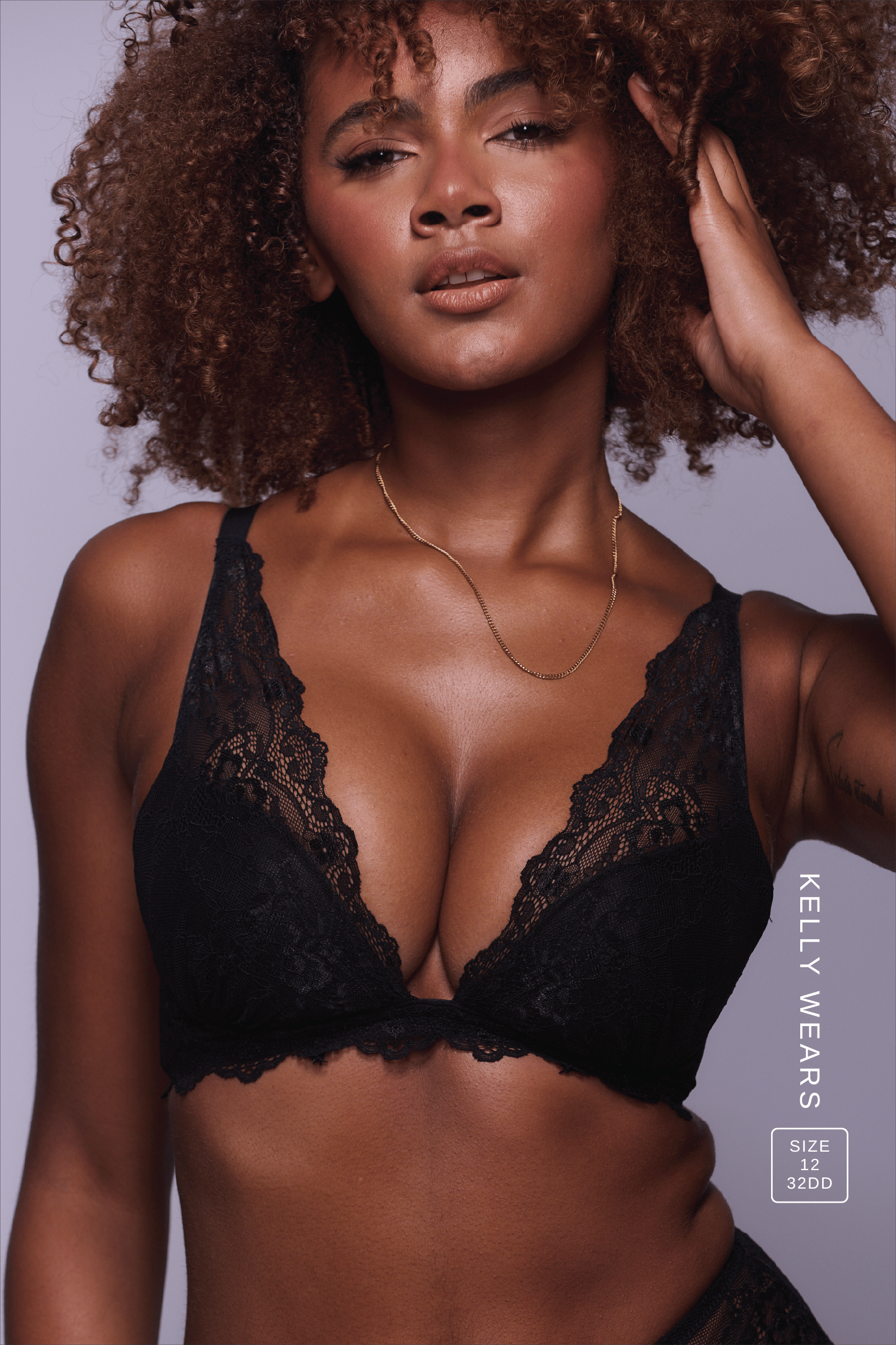 All Wonder, Push Up Bra & Thong - Black