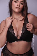All Wonder, Push Up Bra & Thong - Black
