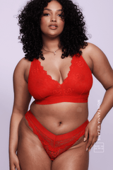 Signature Lace V Brazilian - Red