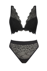 All Wonder, Push Up Bra & Brief Set - Black