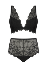 All Wonder, Push Up Bra & Short Set - Black